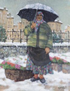 Sevgililer Günü Çiçekçisi 35x45 Cm.Tuv.Üz.Y.Boya
