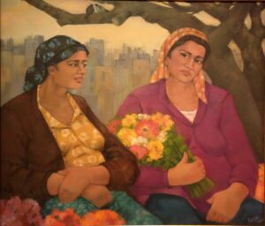 2'li Çiçekçi Kadın 60x70 Cm.Tuv.Üz.Y.Boya
