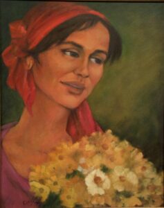 Cilveli Çiçekçi,50x40 Cm.Tuv.Üz.Y.Boya