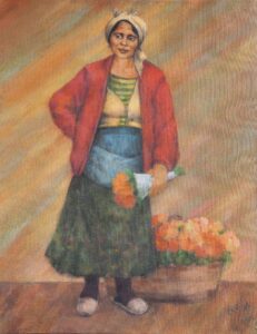 Gülümseyen Çiçekçi 45x35 Cm.Tuv.Üz.Y.Boya